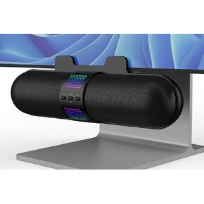 مكبر صوت كمبيوتر BESTISAN، بلوتوث 5.3/اتصال USB A/C سلكي، 6 أوضاع إضاءة RGB، شريط صوت للألعاب للكمبيوتر/الكمبيوتر المحمول/سطح المكتب، محول USB A/C، صوت عالٍ، مشابك سهلة للمراقبة، أدوات تحكم مريحة in Kuwait