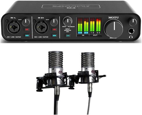 Motu M4 4x4 USB Audio Interface Bundle + Aston Origin Stereo Pair - Recording Kit for Home Studio, Podcasting & Vocal Recording in Saudi Arabia