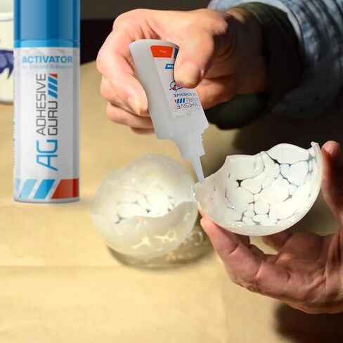 لاصق Guru CA مع المنشط (4x1.7 أونصة - 4x6.76 أونصة سائلة) - غراء Cyanoacrylate الممتاز للأعمال الخشبية، وخراطة الخشب، والبلاستيك، والمعادن، والجلود، والأعمال اليدوية، والسيراميك والحرف اليدوية | سندات فورية - 4 عبوات in Kuwait