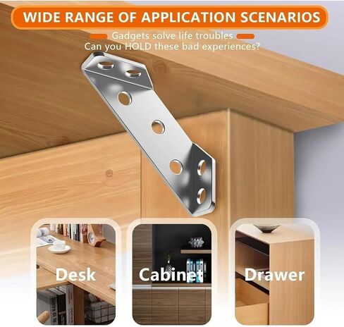 10Sets Universal Furniture Corner Bracket Angle Fasten Connector Bedframe Cabinet Drawer Chairs Hardware Triangle Support Frame ﻿ in Kuwait