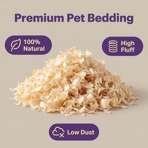 Natural Aspen Shavings Pet Bedding 5.5 Lb, Low-Dust & Chemical-Free, Ultra-Absorbent Cage Litter for Hamsters, Rabbits, Gerbils & Small Animals, Biodegradable Wood Shavings in Saudi Arabia