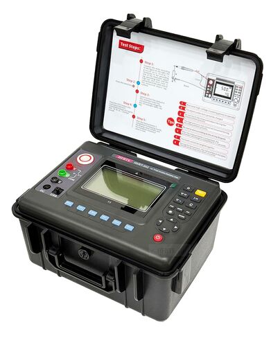 جهاز اختبار مقاومة العزل عالي الجهد Megohmmeter مع الجهد المقنن 500 فولت 1000 فولت 2500 فولت 5000 فولت 10 كيلو فولت 15 كيلو فولت نطاق 0.01MΩ إلى 50TΩ لاختبار مقاومة العزل والجهد والتيار المستمر والسعة in Kuwait