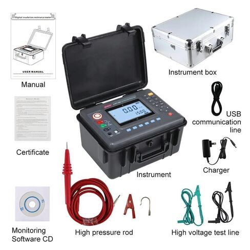 High-Voltage Insulation Resistance Tester 15KV 50TΩ Megohmmeter with Insulation Resistance,Voltage,DC Current and Capacitance Test Function USB Interface 500 Groups Data Storage Alarm Function in Kuwait