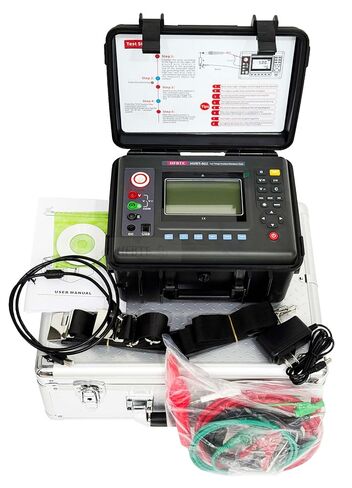 أجهزة اختبار العزل عالية الجهد 15 كيلو فولت مقياس مقاومة العزل Megohmmeter مع نطاق 0.01MΩ～50TΩ واجهة USB 500 مجموعة نسبة امتصاص تخزين البيانات وقياس مؤشر الاستقطاب in Kuwait