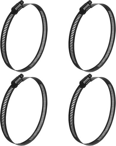 4pcs 5 Inch Worm Gear Hose Clamp Stainless Steel Adjustable 105-127mm Size Range, Fuel Line Clamp for Plumbing Mechanical Application, Black in Kuwait