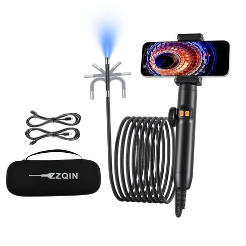 Endoscope Camera with Light for iPhone & Android 360 Rotation Borescope Camera with Light, Two-Way 1080P HD Snake Camera with 5.02FT IP67 Waterproof for Mechanics & Plumbers,6.2mm Lens in Saudi Arabia