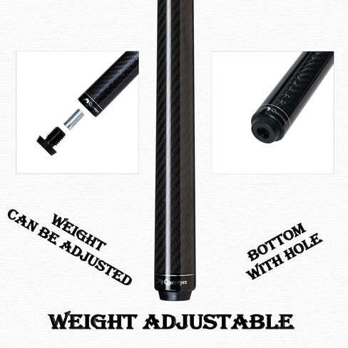 Carbon Fiber Short Pool Cue,32"/36"/42"/48" Low Deflection Kids Pool Cue,Professional Carbon Fiber Billiard Cue Shaft 5/16×18 in Kuwait