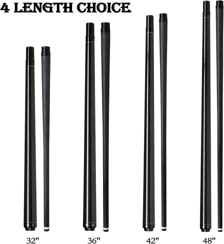 Carbon Fiber Short Pool Cue,32"/36"/42"/48" Low Deflection Kids Pool Cue,Professional Carbon Fiber Billiard Cue Shaft 5/16×18 in Kuwait