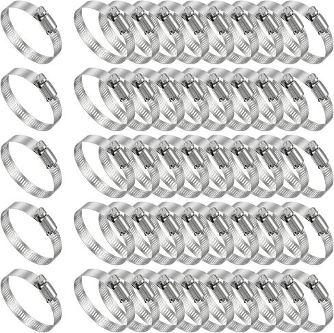 50 Pcs Stainless Steel Hose Clamp Adjustable 1-13/16" to 2-3/4" 46-70 mm Worm Gear Hose Clamp, Metal Fuel Line Pipe Clamp for Plumbing, Automotive And Mechanical Application Industrial Use in Kuwait