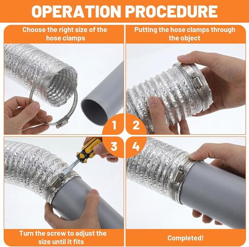 50 Pcs Stainless Steel Hose Clamp Adjustable 1-13/16" to 2-3/4" 46-70 mm Worm Gear Hose Clamp, Metal Fuel Line Pipe Clamp for Plumbing, Automotive And Mechanical Application Industrial Use in Kuwait