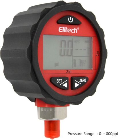 مجموعة قياس الضغط الرقمي للتبريد HVAC من Elitech -14.5-500 رطل لكل بوصة مربعة و-14.5-800 رطل لكل بوصة مربعة 1/8 بوصة NPT in Kuwait