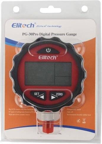 مجموعة قياس الضغط الرقمي للتبريد HVAC من Elitech -14.5-500 رطل لكل بوصة مربعة و-14.5-800 رطل لكل بوصة مربعة 1/8 بوصة NPT in Kuwait