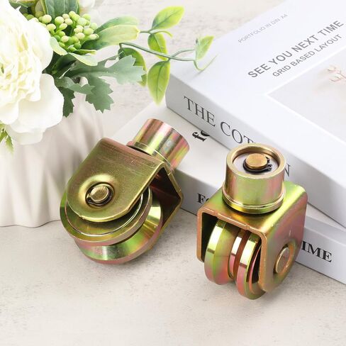 4 Pack 2.5 Inch Sliding Gate Wheels with 360-Degree Rotational Stem, 2.5" V Groove Caster for Foldable Gates, Heavy Duty 2640Lbs Capacity, Perfect for Industrial and Residential Use in Kuwait