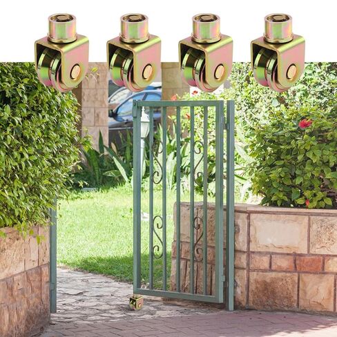 4 Pack 2.5 Inch Sliding Gate Wheels with 360-Degree Rotational Stem, 2.5" V Groove Caster for Foldable Gates, Heavy Duty 2640Lbs Capacity, Perfect for Industrial and Residential Use in Kuwait