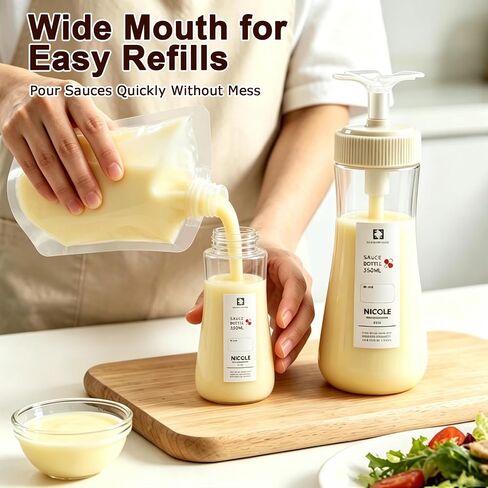 Condensed Milk Container, 12oz/350ml Condensed Milk Dispenser with Lid, Plastic Squeeze Bottle for Coffee, Honey, Ketchup, Salad Dressing, Mustard in Kuwait