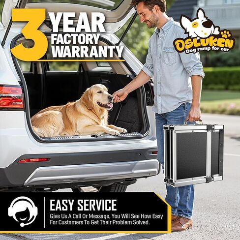 𝟐𝟎𝟐𝟓 𝐔𝐩𝐠𝐫𝐚𝐝𝐞𝐝 Dog Ramp for Car (330 lbs), Extra L71" W17" Folding Pet Ramp for Large Dogs with 90° Adjustable Head, Outdoor Anti-Slip Foldable Dog Car Ramps for SUV Truck Side Door in Saudi Arabia