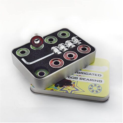 Bearings 16Pcs 7 Beads Lubricated 608RS 608 Skating Bearing for Inline Speed Roller Skates Shoes Skateboard Patines Spacer in Kuwait