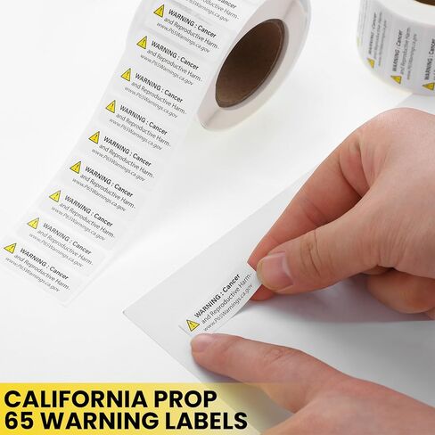 1000 Pcs California Prop 65 Warning Labels, 0.5 x 1.5 Inch Self Adhesive California Cancer and Reproductive Harm Sign Labels for Products and Consumer Alerts in Kuwait