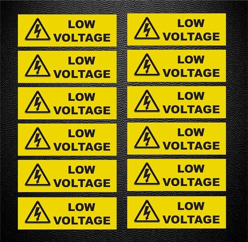 Low Voltage Electric Electricity Stickers Decals (12 Pack) Small .5x1.5 in Kuwait