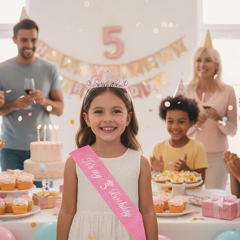 Jaciya 5th Birthday Crown & Sash in Saudi Arabia