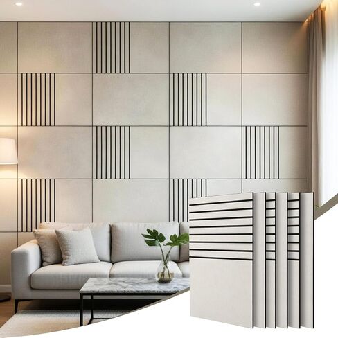 لوحات حائط صوتية 6 عبوات مقاس 32 × 24 بوصة، لوحات صوتية زخرفية حديثة لتخميد الصوت 4 × 8، ممتصة للصوت عالية الكثافة لاستوديو المكتب المنزلي، تغطي ما يصل إلى 31 قدمًا مربعًا in Kuwait