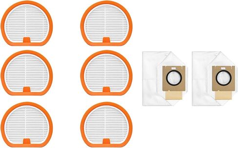 6 PCS HEPA Filters+10 PCS Dust Bags Replacement Part Compatible with U-want V300/V400/V500/VC2403 Handheld Vacuum Cleaner Accessories in Kuwait