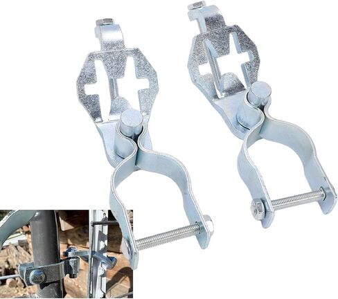Garosa T Post Gate Hinge Kit شديدة التحمل T Post Hinge Pins مجموعة كاملة من 2 مع بناء فولاذي مجلفن لسلسلة ربط السور بوابة المزرعة حديقة الفناء الخلفي in Kuwait