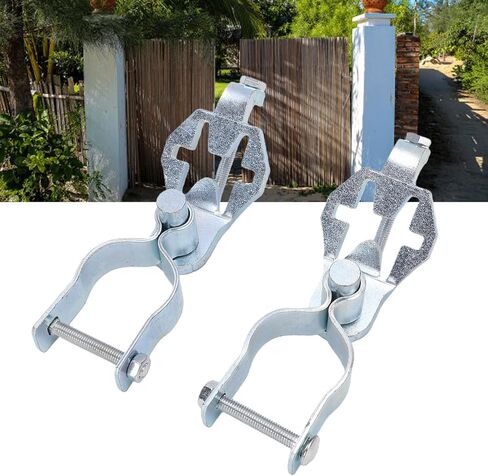 Garosa T Post Gate Hinge Kit شديدة التحمل T Post Hinge Pins مجموعة كاملة من 2 مع بناء فولاذي مجلفن لسلسلة ربط السور بوابة المزرعة حديقة الفناء الخلفي in Kuwait