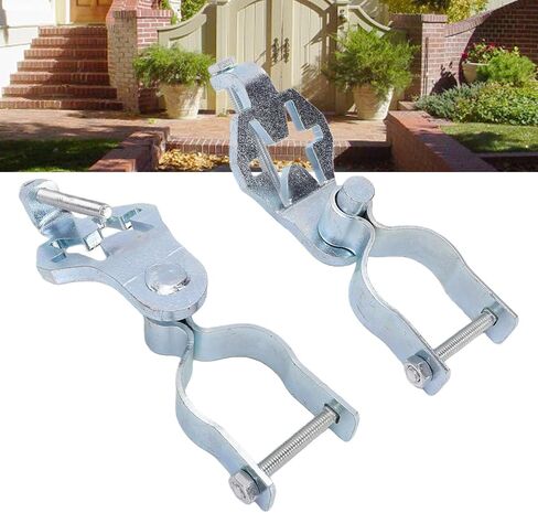 Garosa T Post Gate Hinge Kit شديدة التحمل T Post Hinge Pins مجموعة كاملة من 2 مع بناء فولاذي مجلفن لسلسلة ربط السور بوابة المزرعة حديقة الفناء الخلفي in Kuwait
