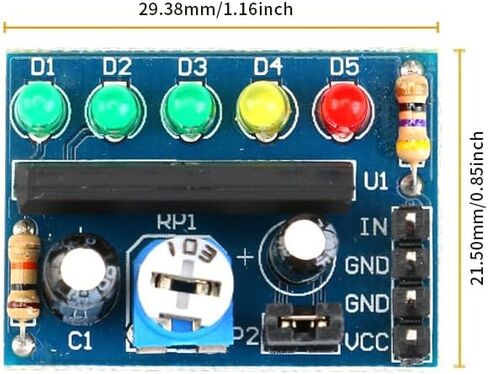 10 قطعة KA2284 وحدة مؤشر المستوى 5 LED بطارية الصوت الموسيقى ميلودي مستوى عرض مؤشر وحدة مجلس 3.5-12 فولت 29*21 مللي متر in Kuwait