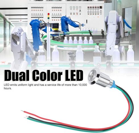 Hilitand 4 مجموعات من مصابيح LED الدائرية ذات الأنود المشترك، مؤشر ضوئي LED ملون سلكي مسبقًا 10 مم 12‑24 فولت (أحمر وأخضر) in Kuwait