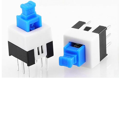 6-Pin Square Two-Row Through Hole Mounting DPDT Self-Locking Mounting Tactile Power Micro You Button Switch 8 × 8 mm, Pack of 30 in Kuwait