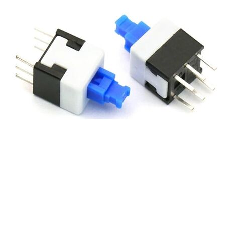 6-Pin Square Two-Row Through Hole Mounting DPDT Self-Locking Mounting Tactile Power Micro You Button Switch 8 × 8 mm, Pack of 30 in Kuwait