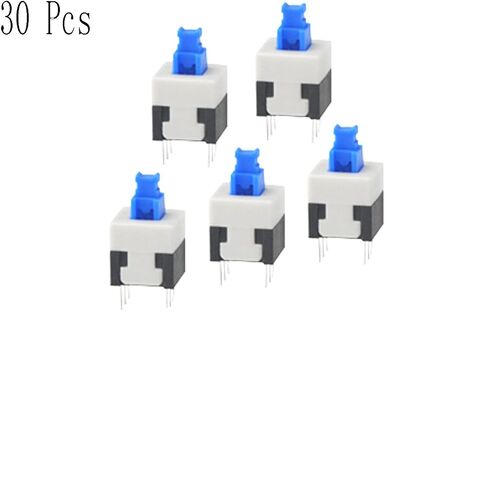 6-Pin Square Two-Row Through Hole Mounting DPDT Self-Locking Mounting Tactile Power Micro You Button Switch 8 × 8 mm, Pack of 30 in Kuwait