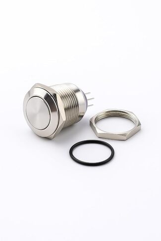 22mm Flat Metal Head Push Button(Waterproof & DustProof) Switch – 1NO 1NC, Momentary, 3-Pin Terminal, Metal On/Off Switch in Kuwait