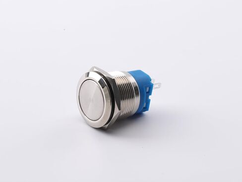 22mm Flat Metal Head Push Button(Waterproof & DustProof) Switch – 1NO 1NC, Momentary, 3-Pin Terminal, Metal On/Off Switch in Kuwait