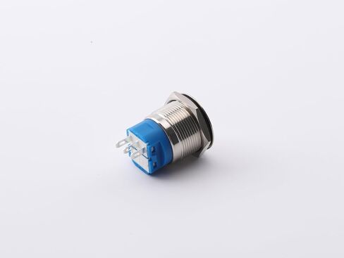 22mm Flat Metal Head Push Button(Waterproof & DustProof) Switch – 1NO 1NC, Momentary, 3-Pin Terminal, Metal On/Off Switch in Kuwait