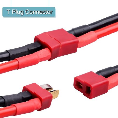 2 Pairs T Plug to EC5 Male Female Connector Adapter EC5 to T Plug Adapter 12 Gauge 5CM Wire, for RC Lipo Battery Charger RC Car Truck Drone in Kuwait