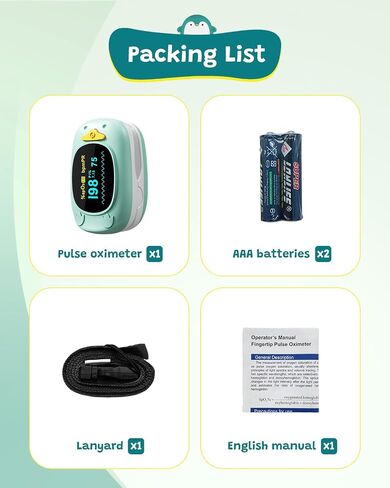 Pulse Oximeter Fingertip Pulse Oximeter Blood Oxygen Monitor Portable Blood Oxygen Saturation Monitor SpO2 Finger Included With AAA Battery in Kuwait