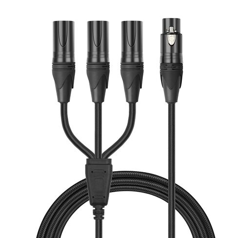 XLR 1 أنثى إلى 3 ذكر صوت 3 اتجاهات كابل مقسم التوازن XLR Y كابل مقسم لمكبر الصوت 2FT (60 سم) in Kuwait