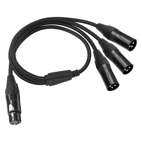 XLR 1 أنثى إلى 3 ذكر صوت 3 اتجاهات كابل مقسم التوازن XLR Y كابل مقسم لمكبر الصوت 2FT (60 سم) in Kuwait