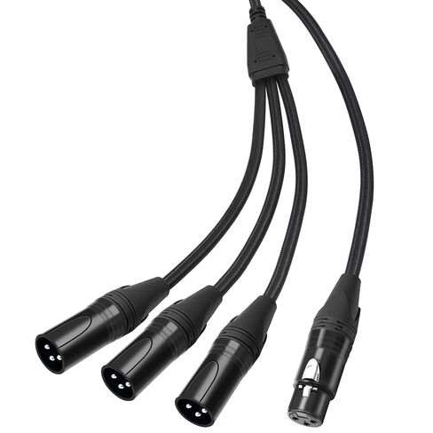 XLR 1 أنثى إلى 3 ذكر صوت 3 اتجاهات كابل مقسم التوازن XLR Y كابل مقسم لمكبر الصوت 2FT (60 سم) in Kuwait