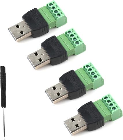 محول كتلة طرفية لولبية USB 2.0 من النوع A، موصل فصل قابل للتوصيل بـ 4 دبابيس مع مفك براغي، إصلاح الأسلاك بنفسك 5 فولت 2 أمبير لمراوح USB ومحركات الأقراص المحمولة والطابعات والنماذج الأولية (ذكر) in Kuwait