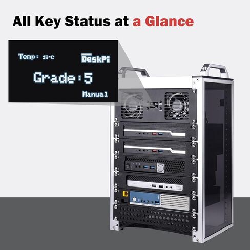 وحدة مروحة تثبيت على حامل GeeekPi مقاس 10 بوصة 2U مع مروحتين لرف الخادم الصغير DeskPi RackMate T1/T0/T2/T0 Plus/T1 Plus/TL1/10 بوصة in Kuwait