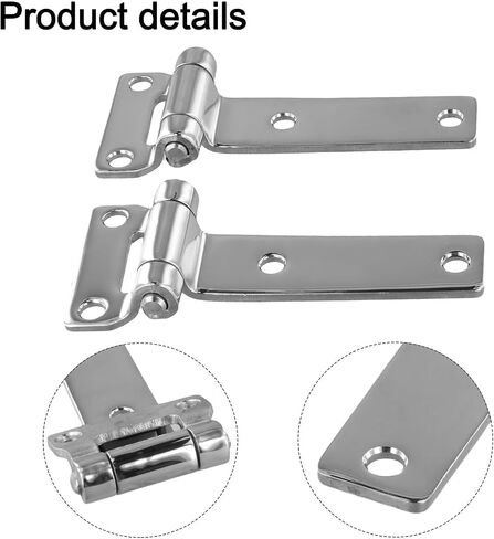 2PCS 135mm T Hinge 304 Steel, Polished Marine Boat Door Hinges Yachts Cabin Hardware, T-Shaped Hinge Silver in Kuwait