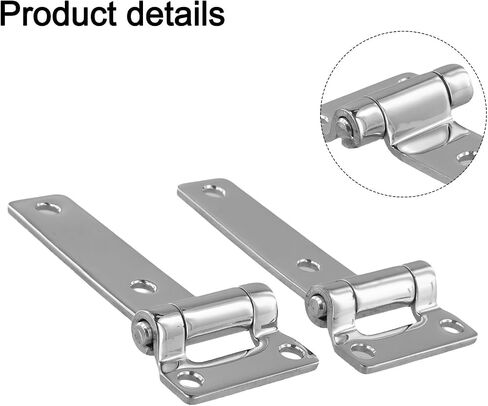 2PCS 135mm T Hinge 304 Steel, Polished Marine Boat Door Hinges Yachts Cabin Hardware, T-Shaped Hinge Silver in Kuwait
