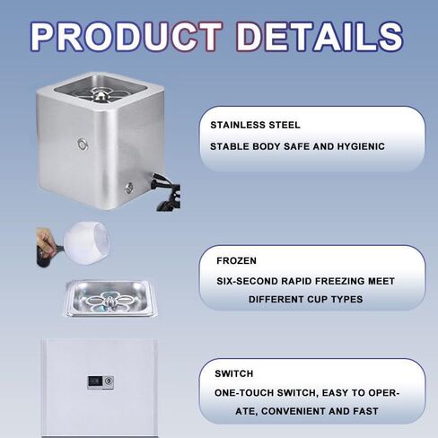 Glass Froster Chiller - Stainless Steel Ice Cup Machine, for Wine, Cocktail, Champagne, Mixed Drinks - Cooling Temperature Up to -45°C, for Restaurant in Kuwait