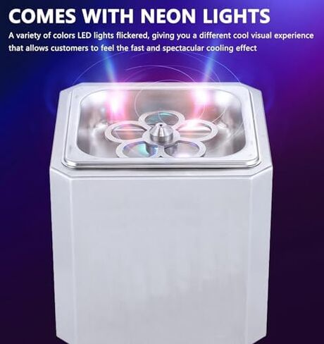 مبرد زجاجي مع ضوء LED - يتجمد النظارات بسرعة في 4-6 ثوانٍ للكوكتيلات والبيرة والنبيذ - للحانات والمطاعم والمطابخ in Kuwait