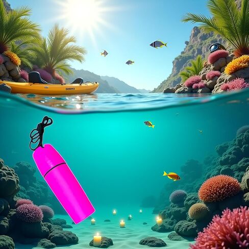 Pink Waterproof Container Bottle Holder with Lanyard - Floating Dry Box for Kayak, Canoe, Boat, Diving, and Snorkeling - Watertight Plastic Case with Hook and O-Ring Seal for Outdoor Activities in Kuwait