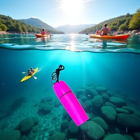 Pink Waterproof Container Bottle Holder with Lanyard - Floating Dry Box for Kayak, Canoe, Boat, Diving, and Snorkeling - Watertight Plastic Case with Hook and O-Ring Seal for Outdoor Activities in Kuwait